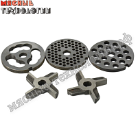 Комплект решеток и ножей без бурта для мясорубок МИМ-150, ТМ-12