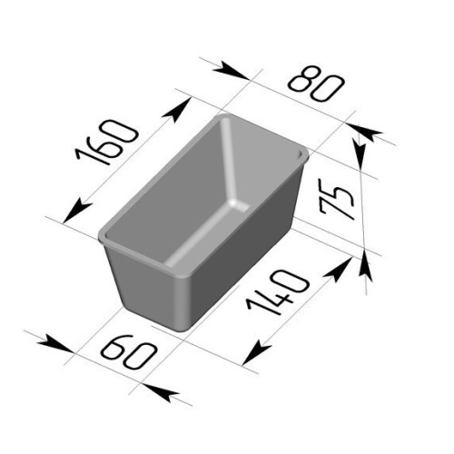 Хлебная форма Л12 (160*80*75 мм, 220 гр) фото 2 Хлебная форма Л12 (160*80*75 мм, 220 гр) фото 2